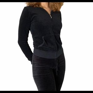 Juicy Couture Black Terry Cloth Velour Tracksuit